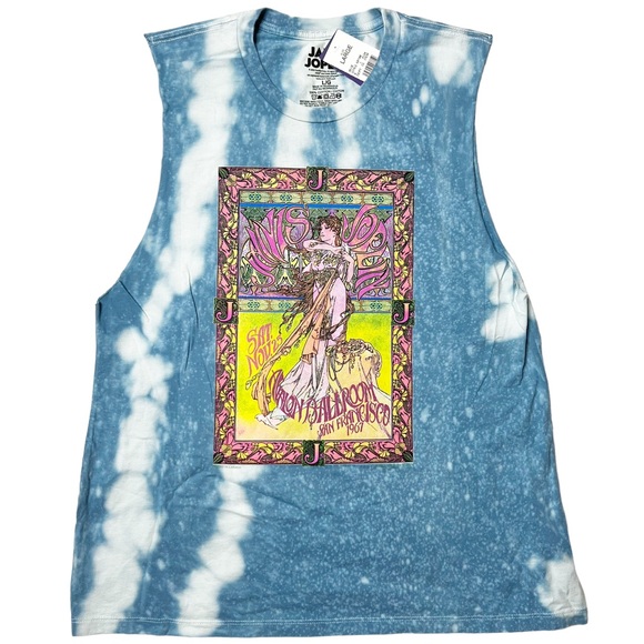 Janis Joplin Tops - NWT Janis Joplin Tie Dye Concert Graphic Sleeveless T-Shirt Unisex XS